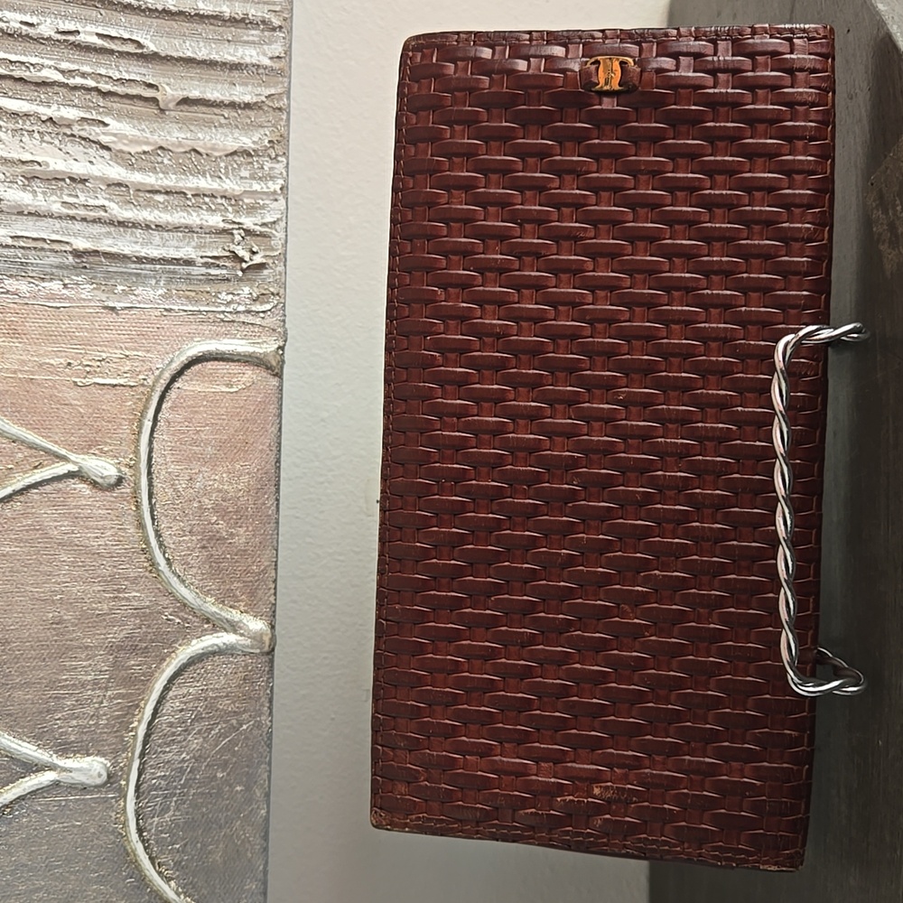 Salvatore Ferragamo Brown Woven Wallet - Picture 2 of 8